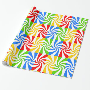 Papier Cadeau Rectangle Coloré Et Flèches Blanches