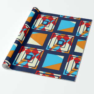Papier Cadeau Rectangles de pièces colorées. Pat sans couture te