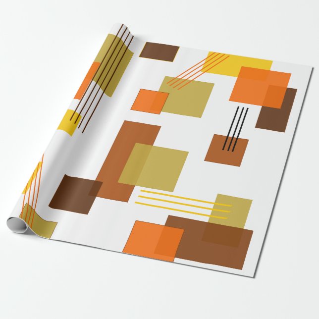 Papier Cadeau Rectangles et lignes Abstraites (Déroulé)