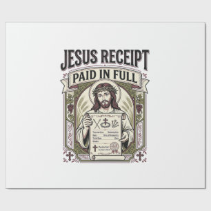Papier Cadeau Reçu de Jésus payé en totalité Reçu de Jésus payé
