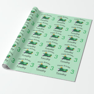 Papier Cadeau Recyclage des ordures Camion Nom et âge du garçon 