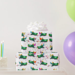 Papier Cadeau Recyclage Motif de la fête des camions à ordures