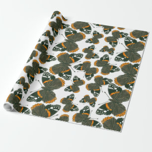 Papier Cadeau Red admiral butterfly  pattern