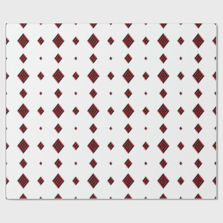 Papier Cadeau Red and Black Geometric Diamond Pattern Modern Tot