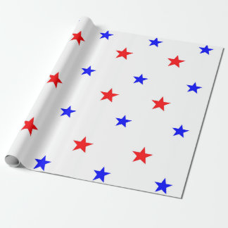 Papier Cadeau Red and Blue Stars - Starry Sky Motif