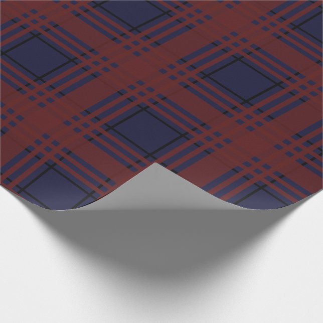 Papier Cadeau Red and Blue Tartan Plaid Wrapping Paper (Coin)