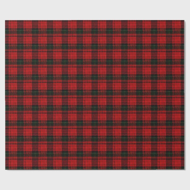 Papier Cadeau Red and Green Plaid Wrapping Paper (Plat)