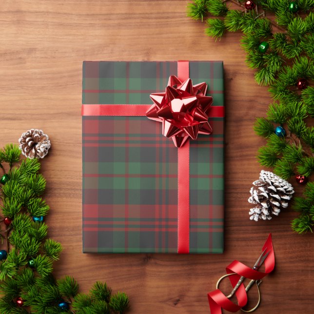 Papier Cadeau Red and Green Tartan Plaid Holiday  (Cadeau de vacances)