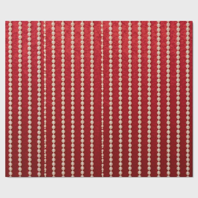 Papier Cadeau Red and Pearl Wrapping Paper (Couture)