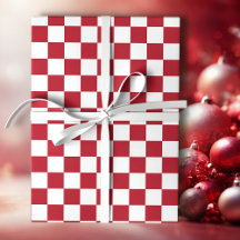 Red and White Retro Check Holiday