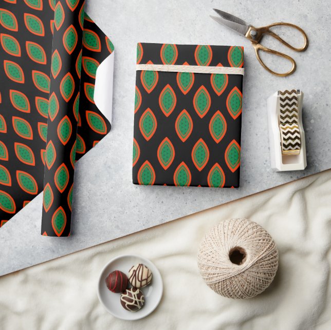 Papier Cadeau Red, Black, And, Green Ankara Style Wrapping Paper (Artisanat)