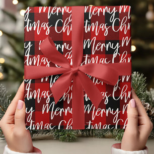 Papier Cadeau Red Buffalo Plaid & Joyeux Noël