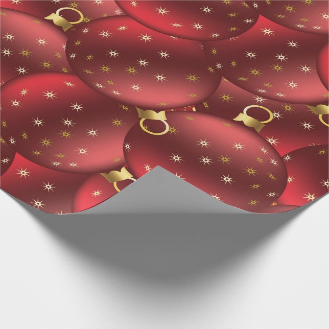 Papier Cadeau Red Christmas balls (Coin)