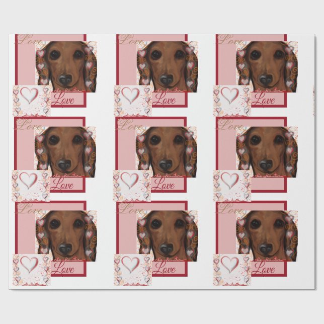 Papier Cadeau Red Dachshund (Plat)