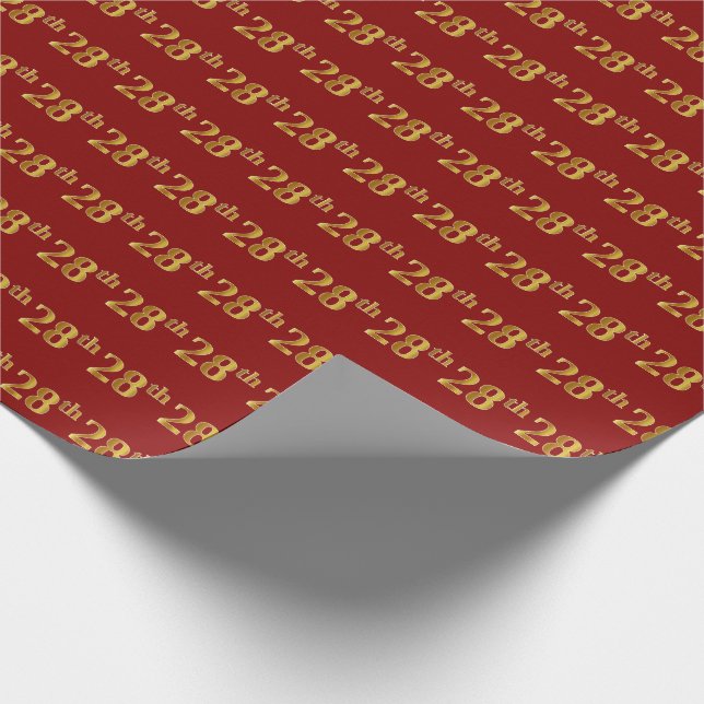 Papier Cadeau Red, Faux Gold 28e (Vingt-Huitième) (Coin)