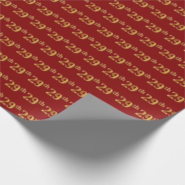 Papier Cadeau Red, Faux Gold 29e (Vingt-Neuvième) (Coin)