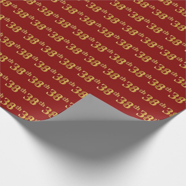 Papier Cadeau Red, Faux Gold 38e (Trente-Huitième) (Coin)