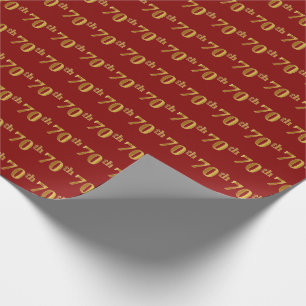 Papier Cadeau Red, Faux Gold 70th (Seveneth)
