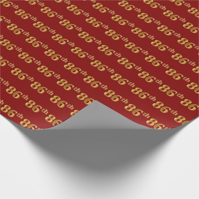 Papier Cadeau Red, Faux Gold 86e (Quatre-vingt-sixième) (Coin)