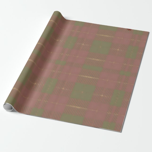 Papier Cadeau Red Green Plaid Pattern (Déroulé)