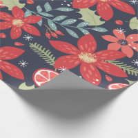 Red Poinsettia MERRY CHRISTMAS WRAPPER PAPIER