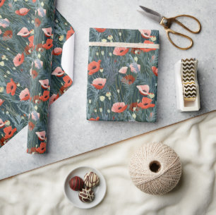 Papier Cadeau Red Poppy Meadow