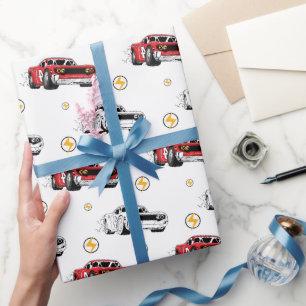 Papier Cadeau Red Race Car fête d'anniversaire