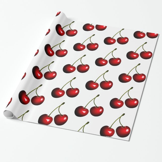 Papier Cadeau Red Sweet Cherries (Déroulé)