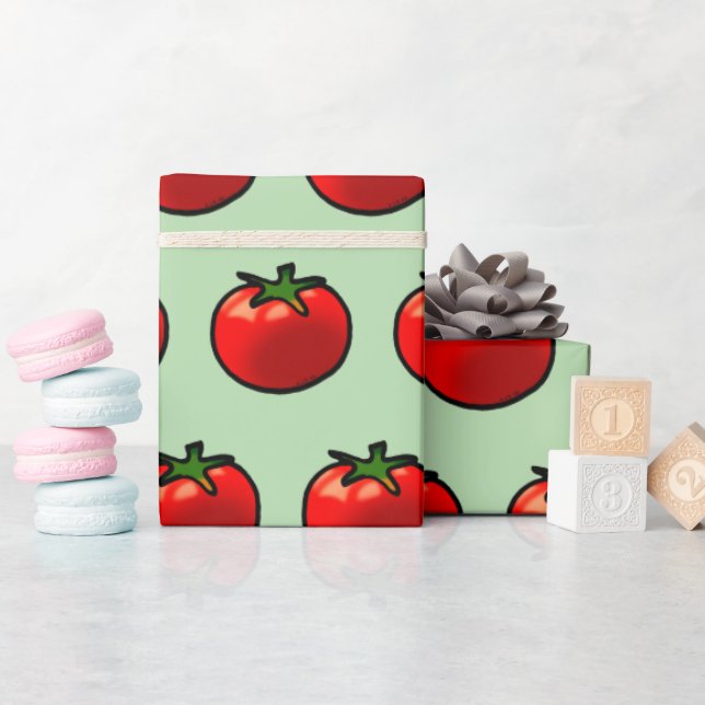 Papier Cadeau Red Tomato Whimsical Custom Art (Baby Shower)
