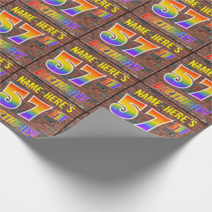 Papier Cadeau Regard Arc-en-ciel de Graffiti 57 ANS! & Nom perso
