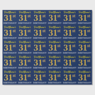 Papier Cadeau Regard bleu et d'imitation "31ème ANNIVERSAIRE "