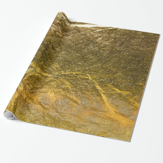 Papier Cadeau Regard brillant imprimé par feuille d'or élégante (Déroulé)