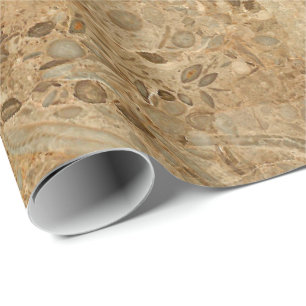 Papier Cadeau Regard fossile de marbre Brown