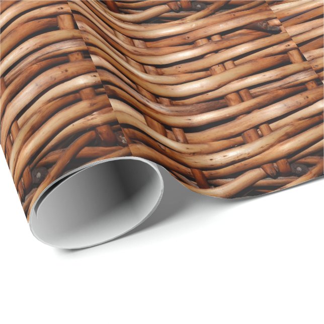 Papier Cadeau Regard rocailleux de panier en osier (Coin rond)