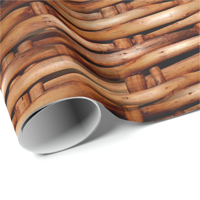 Papier Cadeau Regard rocailleux de panier en osier (Coin rond)