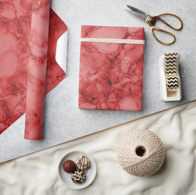 Papier Cadeau Regarder le marbre rouge (Artisanat)