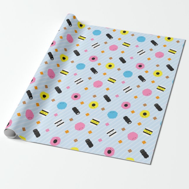Papier Cadeau Réglisse Allsorts de sucrerie de Kawaii (Déroulé)
