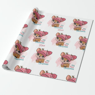 Papier Cadeau Reindeer, mon premier Noël