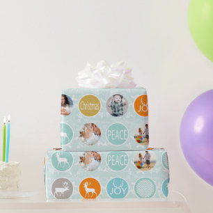 Papier Cadeau Reinder photo de famille de monnaie Noël Joyeux fe