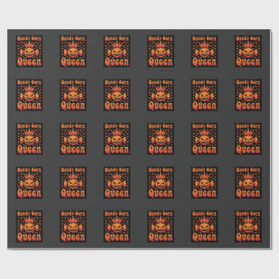 Papier Cadeau Reine de bonbons de Halloween Design Vectoriel Rét
