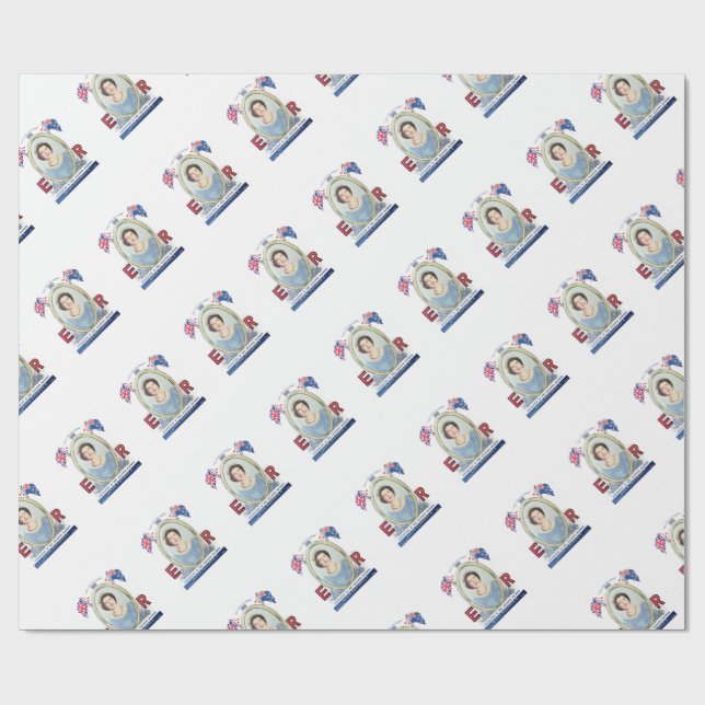 Papier Cadeau Reine de couronnement - papier d'emballage mat (Plat)