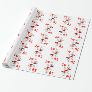 Papier Cadeau Reine de flirt de moutons des coeurs