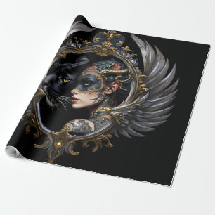 Papier Cadeau Reine de l'Ombre – Emblème de l'Esprit Panthère.