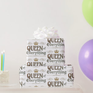 Papier Cadeau REINE de tout - Pourcentage Lettres Couronne