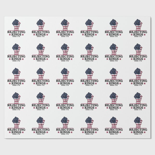 Papier Cadeau Rejeter les rois depuis 1776 4 juillet anti-Trump (Plat)