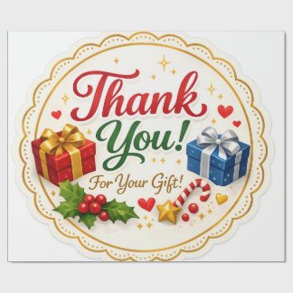 Papier Cadeau Remerciement Floral Rustique pour Votre Cadeau