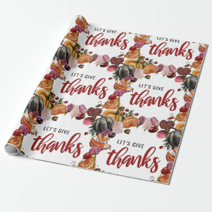 Papier Cadeau Remercions - Thanksgiving