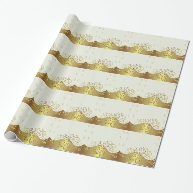 Papier Cadeau Remous et ivoire d'or (Déroulé)