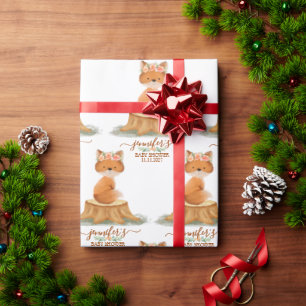 Papier Cadeau Renard de campagne Daisy Baby Shower Maison de fer