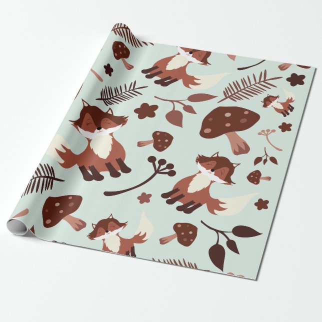 Papier Cadeau Renard lunaire (Déroulé)